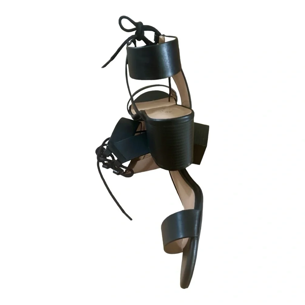 Call it Sprink Woman’s Sandals Black Vegan Leather Size 7.5